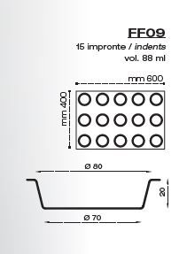 MIKROPERFORIRANI SILIKONSKI KALUP FORMASIL-OKRUGLI vol. 88 ml 600x400