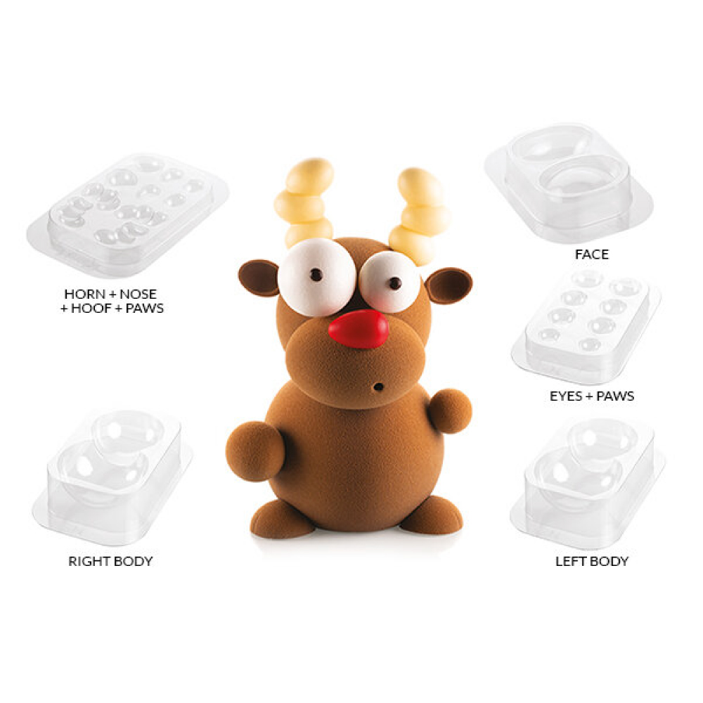 KIT RUDOLF – SET 5 termoformirana kalupa za čokoladu