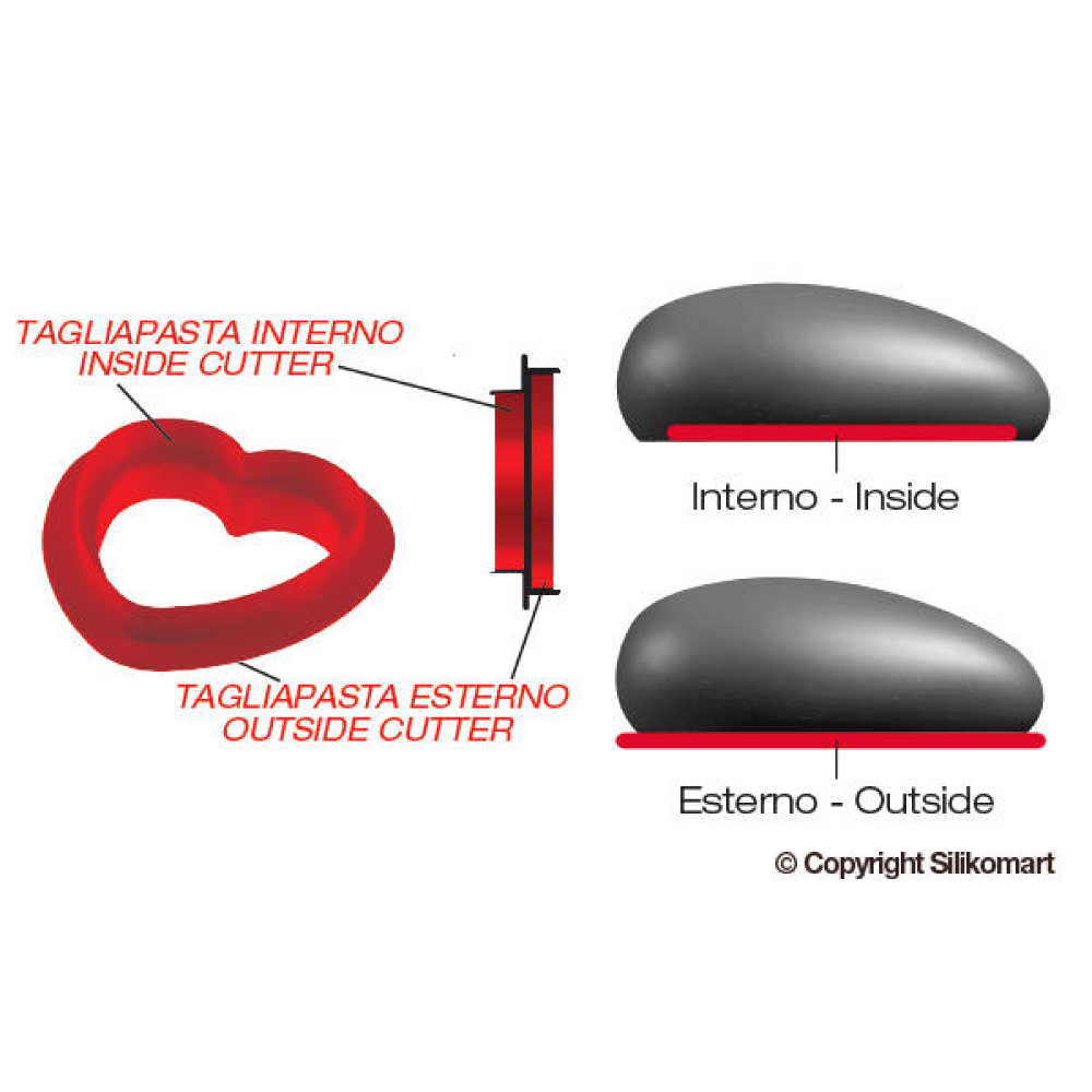 SILIKONSKI KALUP TI AMO + CUTTER